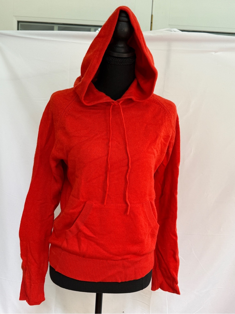 Banana Republic Red Hooded Cashmere Pullover Sweatshirt